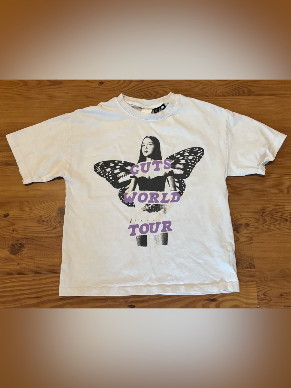 Zara Olivia Rodrigo Shirt Girls 11-12 Years White Guts World Tour Crew Neck